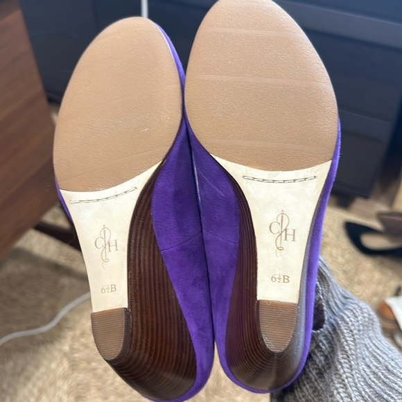 NWOB Cole Haan Laney Purple Suede Wedge 6.5 - Picture 3 of 6